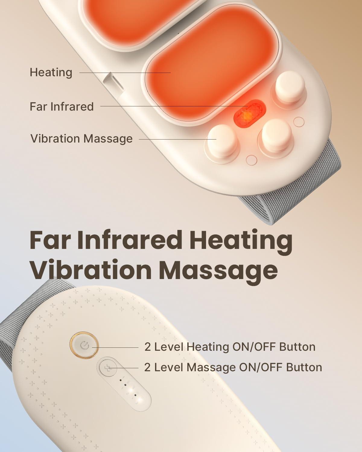 imageiDOO Portable Heating Pad for Period Cramps FSA Eligible Items Only List Cramps Heat Pad Women Cordless Heating Pad for Back Pain Relief Gifts for Girlfriend Mom Wife WomenOff White