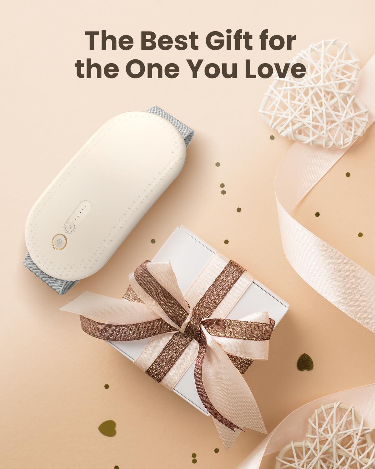 imageiDOO Portable Heating Pad for Period Cramps FSA Eligible Items Only List Cramps Heat Pad Women Cordless Heating Pad for Back Pain Relief Gifts for Girlfriend Mom Wife WomenOff White