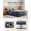 imageiDOO Air Mattress Queen with Built in Pump Blow up Mattress Inflatable Mattress Queen Size for Guests Home Camping 3 Mins InflationDeflation Upgraded Colchones Inflables Comfort Air BedGrey