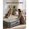 imageiDOO Air Mattress Queen with Built in Pump Blow up Mattress Inflatable Mattress Queen Size for Guests Home Camping 3 Mins InflationDeflation Upgraded Colchones Inflables Comfort Air BedGrey White
