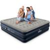 imageiDOO Air Mattress Queen with Built in Pump Blow up Mattress Inflatable Mattress Queen Size for Guests Home Camping 3 Mins InflationDeflation Upgraded Colchones Inflables Comfort Air BedGrey