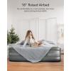 imageiDOO Air Mattress Queen with Built in Pump Blow up Mattress Inflatable Mattress Queen Size for Guests Home Camping 3 Mins InflationDeflation Upgraded Colchones Inflables Comfort Air BedGrey White