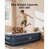 imageiDOO Air Mattress Queen with Built in Pump Blow up Mattress Inflatable Mattress Queen Size for Guests Home Camping 3 Mins InflationDeflation Upgraded Colchones Inflables Comfort Air BedGrey