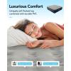 imageiDOO Air Mattress Queen with Built in Pump Blow up Mattress Inflatable Mattress Queen Size for Guests Home Camping 3 Mins InflationDeflation Upgraded Colchones Inflables Comfort Air BedGrey