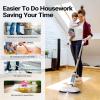 imageiDOO Electric Mop Floor Scrubber Electric Spin with LED Headlight Rechargeable Dust Cordless DualMotor Spray Mop for Hardwood Floor Clean up to 2350 ft 46dB Quiet Gray4 PadsWhite