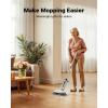 imageiDOO Electric Mop Floor Scrubber Electric Spin with LED Headlight Rechargeable Dust Cordless DualMotor Spray Mop for Hardwood Floor Clean up to 2350 ft 46dB Quiet Gray4 PadsWhite