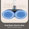 imageiDOO Electric Mop Floor Scrubber Electric Spin with LED Headlight Rechargeable Dust Cordless DualMotor Spray Mop for Hardwood Floor Clean up to 2350 ft 46dB Quiet Gray4 PadsGray