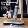 imageiDOO Electric Mop Floor Scrubber Electric Spin with LED Headlight Rechargeable Dust Cordless DualMotor Spray Mop for Hardwood Floor Clean up to 2350 ft 46dB Quiet Gray4 PadsWhite