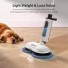 imageiDOO Electric Mop Floor Scrubber Electric Spin with LED Headlight Rechargeable Dust Cordless DualMotor Spray Mop for Hardwood Floor Clean up to 2350 ft 46dB Quiet Gray4 PadsWhite