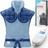 imageiDOO Heating Pad for Back Pain Relief Large Weighted Electric Heat Pad for Neck Shoulders Christmas Birthday Gifts for Women Men Elderly FSA Eligible Items only List 24quotx33quot ETL Certified GrayA24x33 Blue