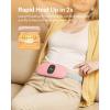 imageiDOO Portable Heating Pad FSA Eligible Items Only List Period Heating Pad with 3 Heat Levels and 3 Massage Modes Electric Fast Heating Belly Wrap Belt Gifts for Girlfriend Mom Wife Women PurpleApink