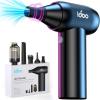 imageiDOO Compressed Air Duster Cordless Electric Canned Duster Portable Vacuum 3 Gear Mini Portable Jet Dry Air Blower for Gaming Pc Keyboard Car Cleaning OutdoorsDust Blowing ampamp VacuumingBlack