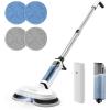 imageiDOO Electric Mop Floor Scrubber Electric Spin with LED Headlight Rechargeable Dust Cordless DualMotor Spray Mop for Hardwood Floor Clean up to 2350 ft 46dB Quiet Gray4 PadsWhite