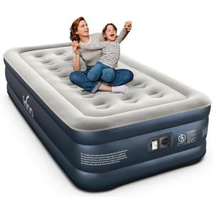 imageiDOO Air Mattress Queen with Built in Pump Blow up Mattress Inflatable Mattress Queen Size for Guests Home Camping 3 Mins InflationDeflation Upgraded Colchones Inflables Comfort Air BedGrey