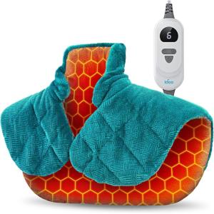 imageiDOO GrapheneInfused Heating Pad for Neck Shoulders and Back 29lb Weighted Heat Pads for Pain Relief FSA Eligible Items Only List Birthday Christmas Gifts for Women Men Elderly 6 Heat BlueBlue