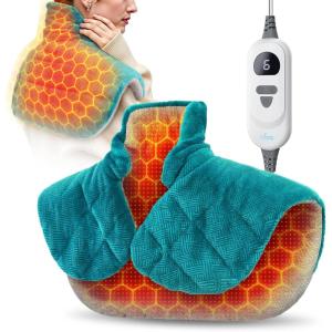 imageiDOO GrapheneInfused Heating Pad for Neck Shoulders and Back 29lb Weighted Heat Pads for Pain Relief FSA Eligible Items Only List Birthday Christmas Gifts for Women Men Elderly 6 Heat BlueAblue