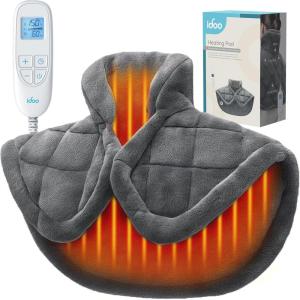 imageiDOO Heating Pad for Back Pain Relief Large Weighted Electric Heat Pad for Neck Shoulders Christmas Birthday Gifts for Women Men Elderly FSA Eligible Items only List 24quotx33quot ETL Certified GrayC21x22