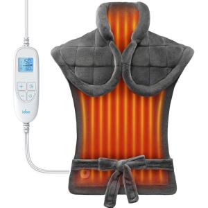 imageiDOO Heating Pad for Back Pain Relief Large Weighted Electric Heat Pad for Neck Shoulders Christmas Birthday Gifts for Women Men Elderly FSA Eligible Items only List 24quotx33quot ETL Certified GrayA24x33