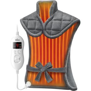 imageiDOO Heating Pad for Neck and Shoulder and Back Gifts for Women Men FSA Eligible Items only List XXL King Size 23quotx32quot Heat Pad for Back Pain Relief Extra Large Back Neck Wrap ETL CertifiedGray 24x33