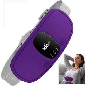 imageiDOO Portable Heating Pad FSA Eligible Items Only List Period Heating Pad with 3 Heat Levels and 3 Massage Modes Electric Fast Heating Belly Wrap Belt Gifts for Girlfriend Mom Wife Women PurpleDeep Purple
