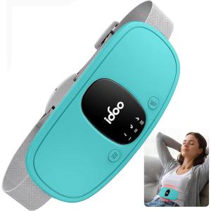 imageiDOO Portable Heating Pad FSA Eligible Items Only List Period Heating Pad with 3 Heat Levels and 3 Massage Modes Electric Fast Heating Belly Wrap Belt Gifts for Girlfriend Mom Wife Women PurpleBlue