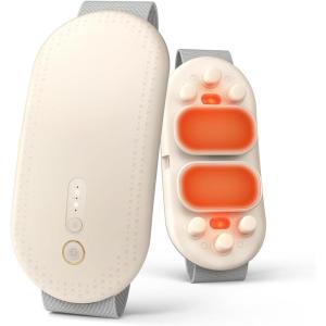imageiDOO Portable Heating Pad FSA Eligible Items Only List Period Heating Pad with 3 Heat Levels and 3 Massage Modes Electric Fast Heating Belly Wrap Belt Gifts for Girlfriend Mom Wife Women PurpleDwhite