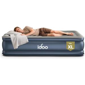 imageiDOO Twin XL Air Mattress with Built in Pump 18 Inch Tall Blow up Mattress 80 Extra Long Air Bed for Tall Adult 2Min Portable Inflatable Mattress Twin Home Camping Guest Bed Colchon Inflable