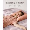 imageiDOO Air Mattress Queen with Built in Pump Blow up Mattress 18 Raised Inflatable Mattress for Home Camping and Guest Bed Upgraded Comfort Surface Air Bed Queen Size Colchones Inflables Pink