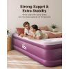 imageiDOO Air Mattress Queen with Built in Pump Blow up Mattress 18 Raised Inflatable Mattress for Home Camping and Guest Bed Upgraded Comfort Surface Air Bed Queen Size Colchones Inflables Pink
