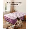 imageiDOO Air Mattress Queen with Built in Pump Blow up Mattress 18 Raised Inflatable Mattress for Home Camping and Guest Bed Upgraded Comfort Surface Air Bed Queen Size Colchones Inflables Pink