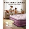 imageiDOO Air Mattress Queen with Built in Pump Blow up Mattress 18 Raised Inflatable Mattress for Home Camping and Guest Bed Upgraded Comfort Surface Air Bed Queen Size Colchones Inflables Pink