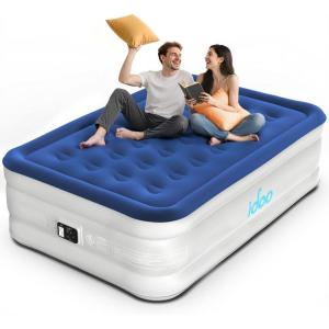 imageiDOO Air Mattress Full with Built in Pump Upgraded Blow up Mattress Full Inflatable Mattress for Home Camping and Guest Bed 2Min Portable ampamp Comfortable Air Bed Colchon Inflable
