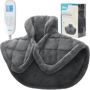 imageiDOO Heating Pad for Neck and Shoulder and Back Fathers Day Dad Gifts FSA Eligible Items only List 31lb Weighted Heated Wrap for Pain Relief Electric Wearable Neck Warmer ETL Certified Heat Pads