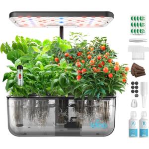 imageiDOO Hydroponics Growing System Kit 12 Pods Christmas Gifts Gardening Gifts for Women Mom Dad Kids Indoor Herb Garden with LED Grow Light for Home School Indoor Plants Good for Mental HealthTransparent