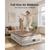image:imageiDOO Air Mattress Full with Built in Pump Upgraded Inflatable Blow up Mattress for Camping Home and Guest Portable amp Foldable Air Bed of Durable Wave Beam Strong Support Colchones InflablesBrown