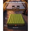 image:imageiDOO Portable Camping Essentials Mattress 10 Queen Air Mattress with Cordless Rechargeable Pump 2in1 Fast Inflation Builtin LED Light USB Charging Retractable Camping Cot Sleeping PadGreen With Rechargeable Cordless Pump