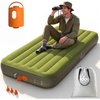 image:imageiDOO Portable Camping Essentials Mattress 10 Queen Air Mattress with Cordless Rechargeable Pump 2in1 Fast Inflation Builtin LED Light USB Charging Retractable Camping Cot Sleeping PadGreen With Rechargeable Cordless Pump